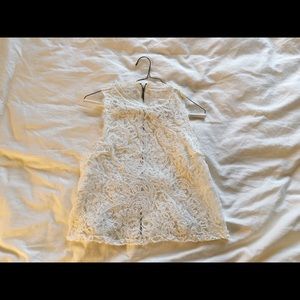 White Lace tank with zipper back